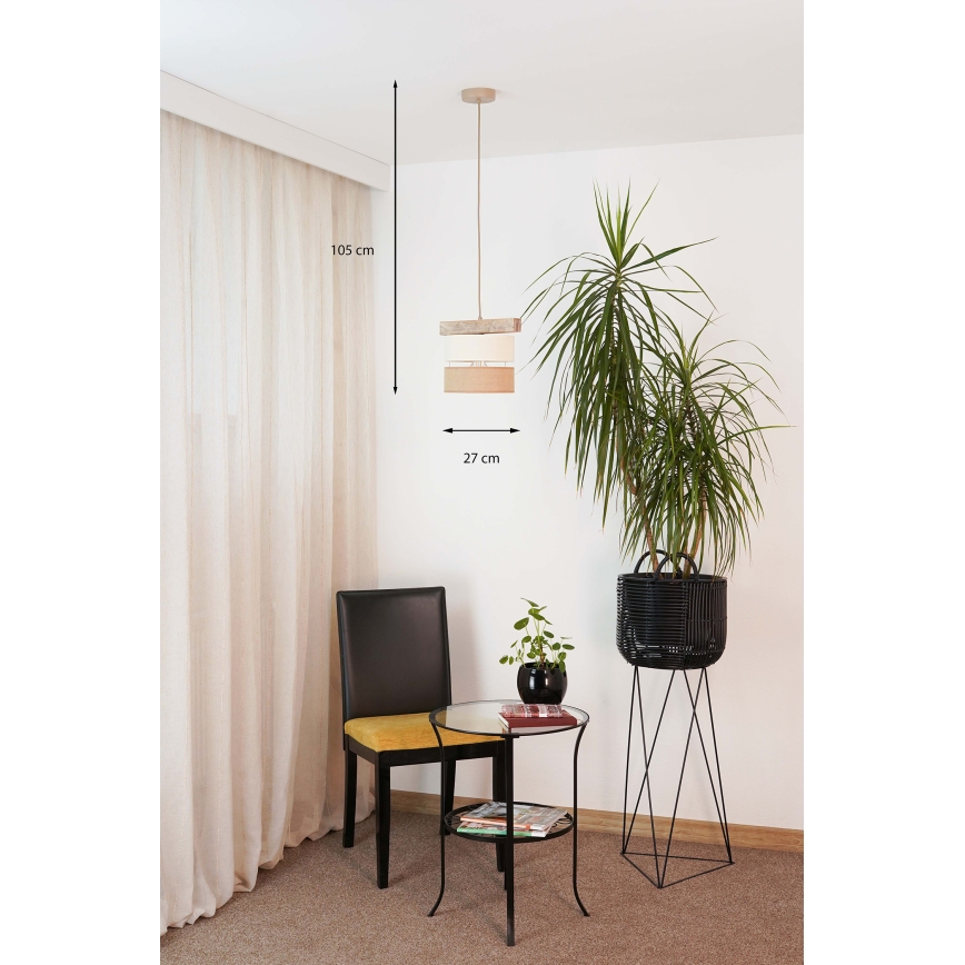 Brilagi - Lampadario a sospensione con filo FOREST 1xE27/15W/230V pino/beige/color crema