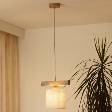 Brilagi - Lampadario a sospensione con filo FOREST 1xE27/15W/230V pino/marrone/color crema