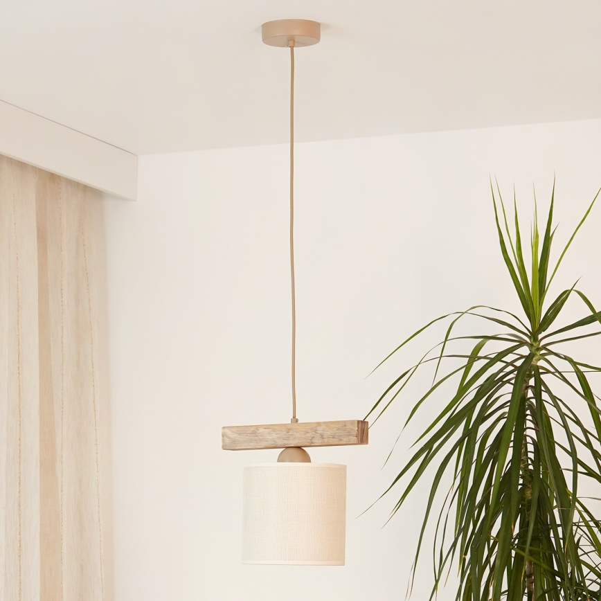 Brilagi - Lampadario a sospensione con filo FOREST 1xE27/15W/230V pino/marrone/color crema
