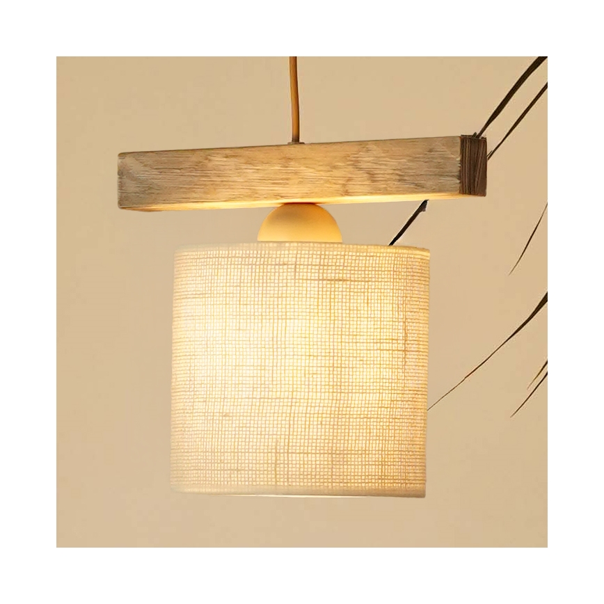 Brilagi - Lampadario a sospensione con filo FOREST 1xE27/15W/230V pino/marrone/color crema