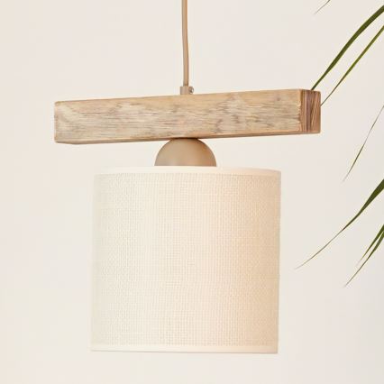 Brilagi - Lampadario a sospensione con filo FOREST 1xE27/15W/230V pino/marrone/color crema