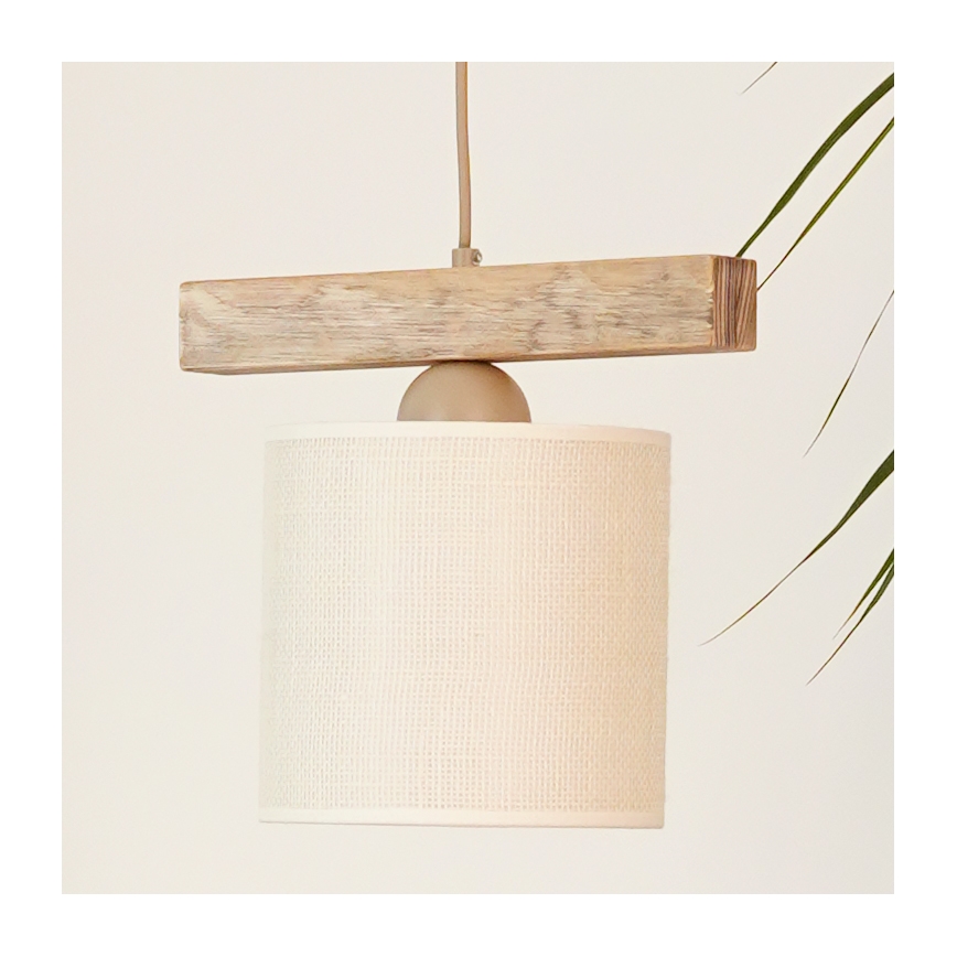 Brilagi - Lampadario a sospensione con filo FOREST 1xE27/15W/230V pino/marrone/color crema