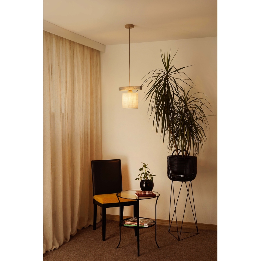 Brilagi - Lampadario a sospensione con filo FOREST 1xE27/15W/230V pino/marrone/color crema