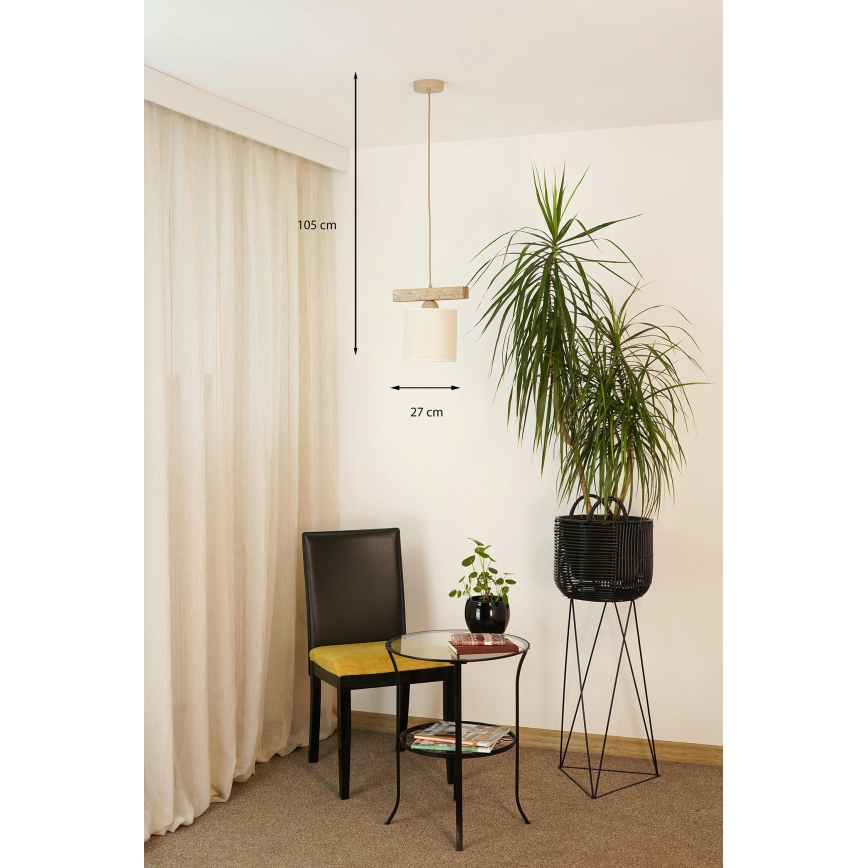 Brilagi - Lampadario a sospensione con filo FOREST 1xE27/15W/230V pino/marrone/color crema