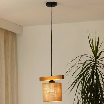 Brilagi - Lampadario a sospensione con filo FOREST 1xE27/15W/230V pino/marrone/nero