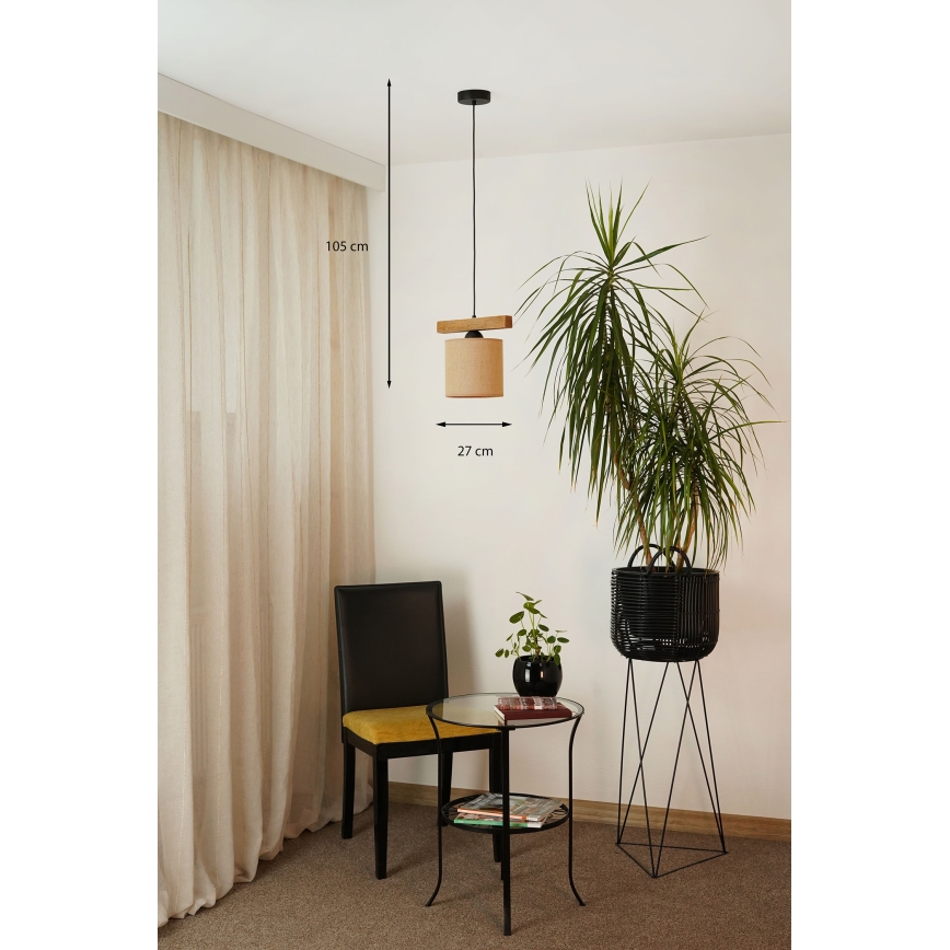 Brilagi - Lampadario a sospensione con filo FOREST 1xE27/15W/230V pino/marrone/nero
