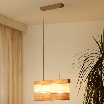 Brilagi - Lampadario a sospensione con filo FOREST 2xE27/15W/230V pino/beige/color crema