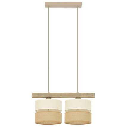 Brilagi - Lampadario a sospensione con filo FOREST 2xE27/15W/230V pino/beige/color crema