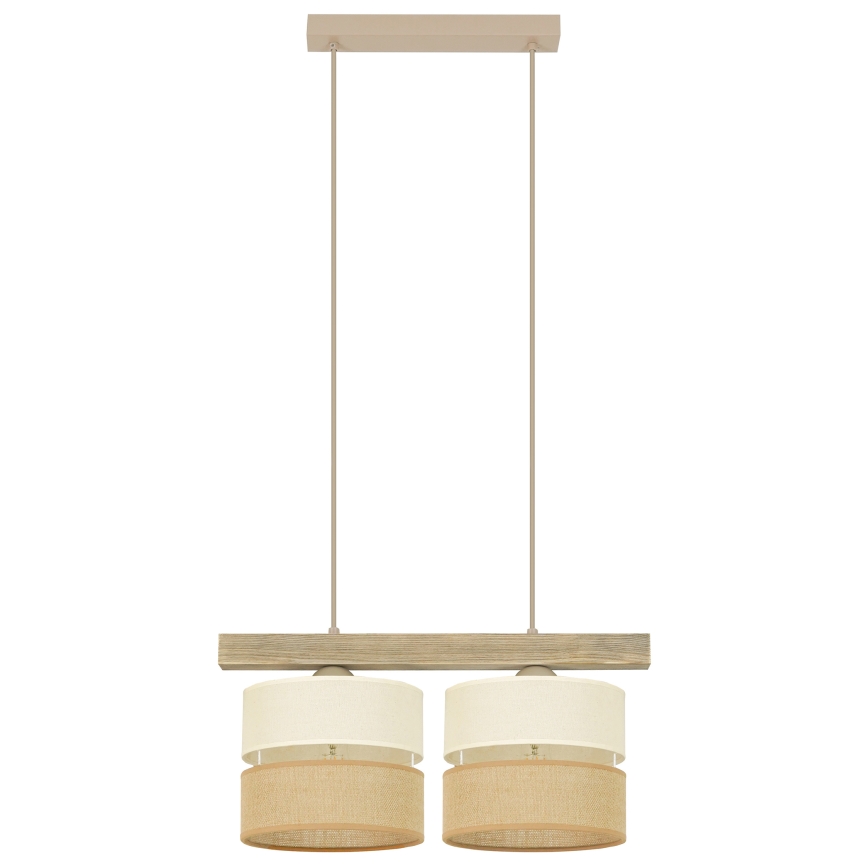 Brilagi - Lampadario a sospensione con filo FOREST 2xE27/15W/230V pino/beige/color crema