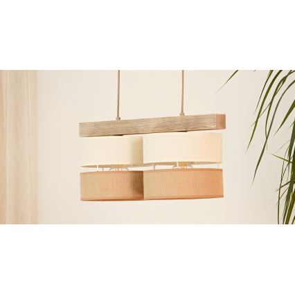 Brilagi - Lampadario a sospensione con filo FOREST 2xE27/15W/230V pino/beige/color crema