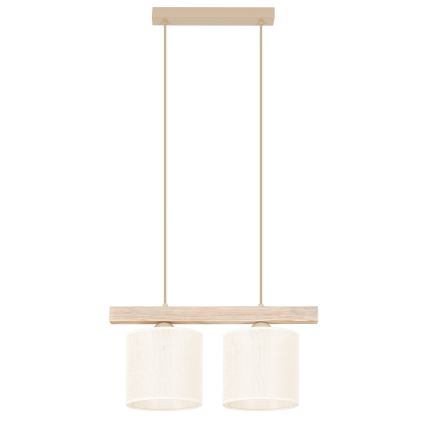 Brilagi - Lampadario a sospensione con filo FOREST 2xE27/15W/230V pino/marrone/color crema