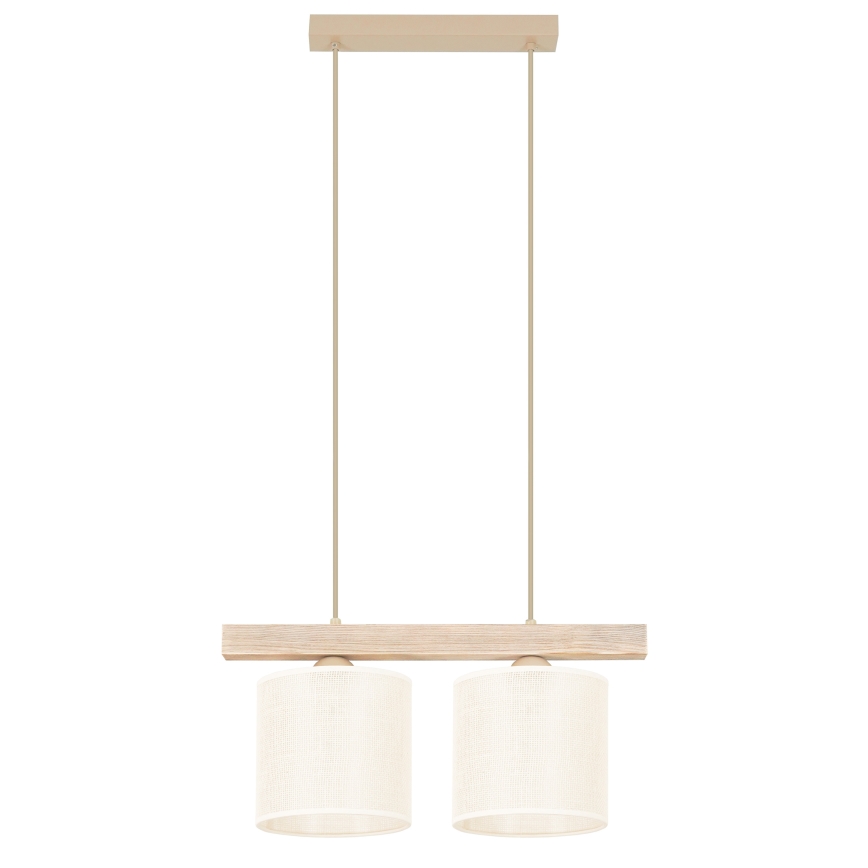 Brilagi - Lampadario a sospensione con filo FOREST 2xE27/15W/230V pino/marrone/color crema