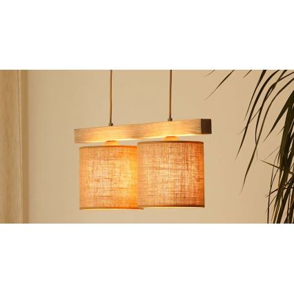 Brilagi - Lampadario a sospensione con filo FOREST 2xE27/15W/230V pino/marrone