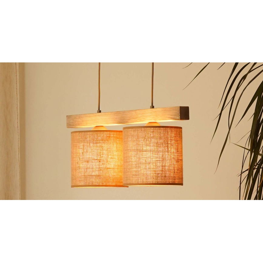 Brilagi - Lampadario a sospensione con filo FOREST 2xE27/15W/230V pino/marrone