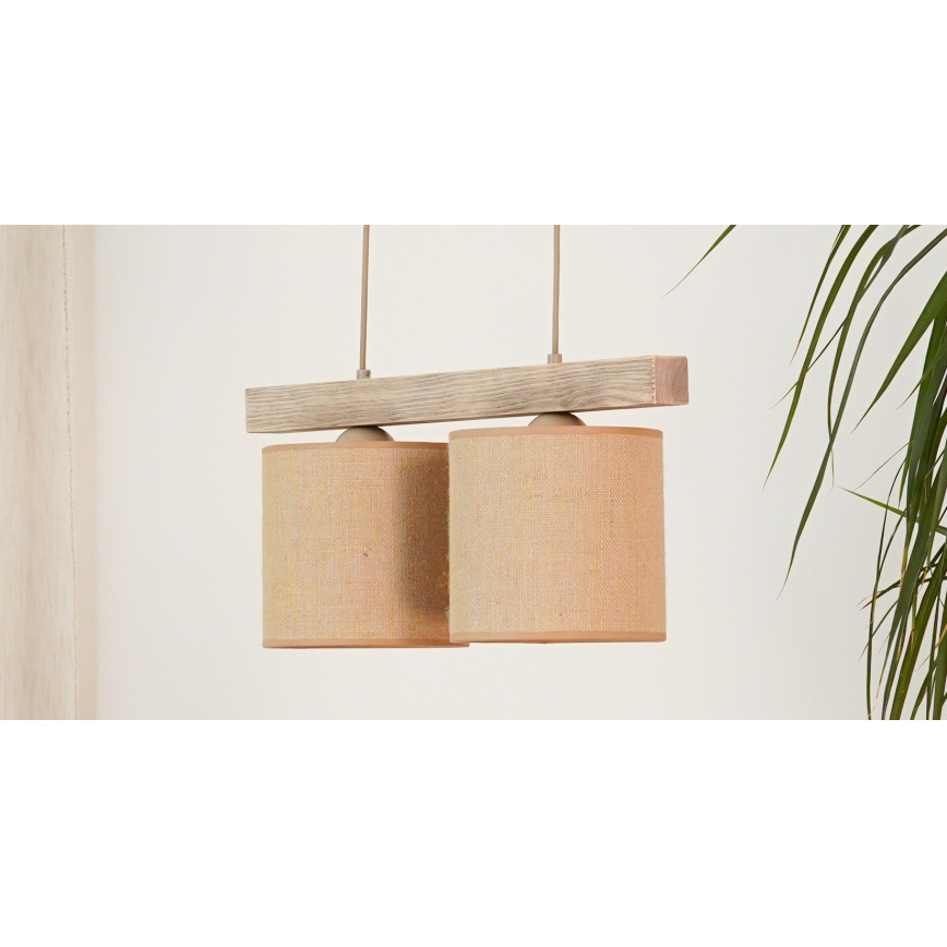 Brilagi - Lampadario a sospensione con filo FOREST 2xE27/15W/230V pino/marrone