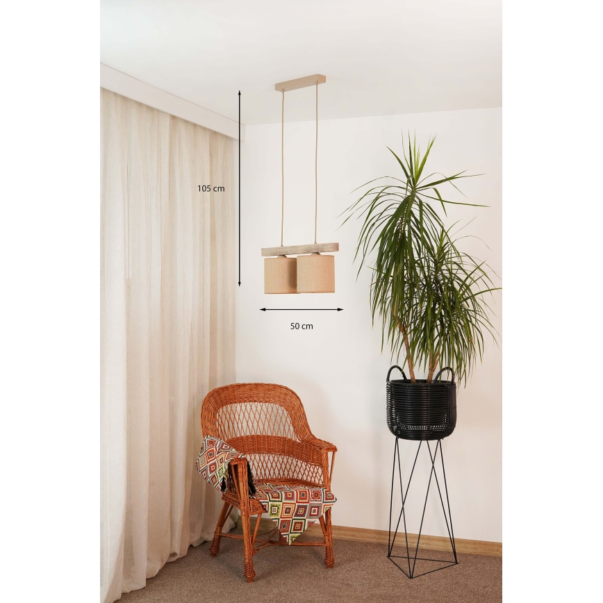 Brilagi - Lampadario a sospensione con filo FOREST 2xE27/15W/230V pino/marrone