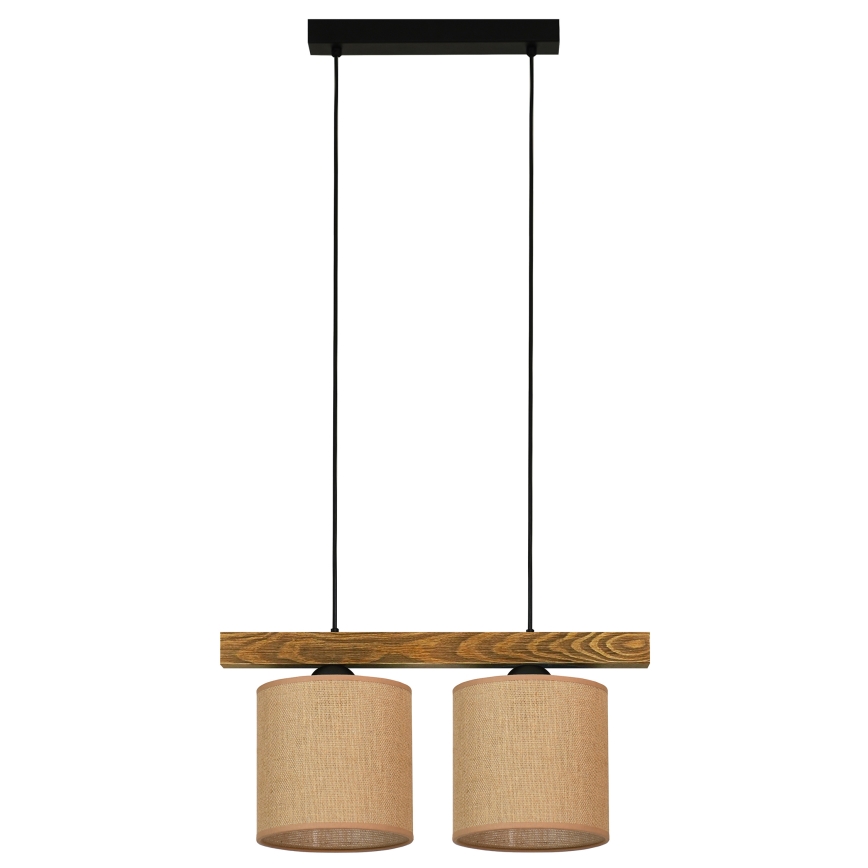 Brilagi - Lampadario a sospensione con filo FOREST 2xE27/15W/230V pino/marrone/nero