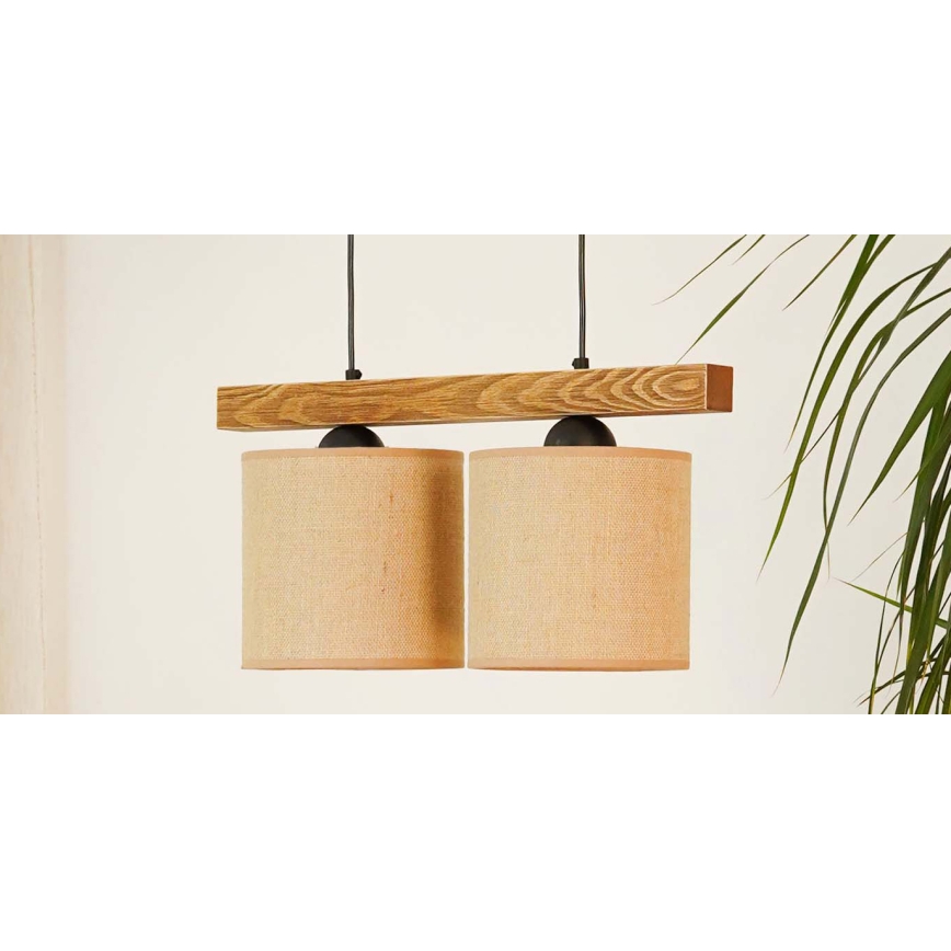 Brilagi - Lampadario a sospensione con filo FOREST 2xE27/15W/230V pino/marrone/nero