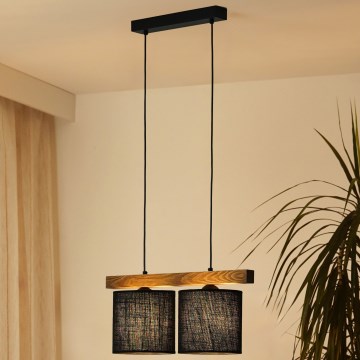 Brilagi - Lampadario a sospensione con filo FOREST 2xE27/15W/230V pino/nero
