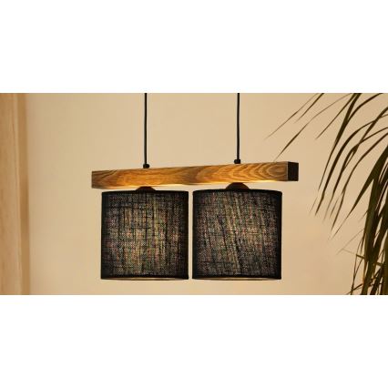 Brilagi - Lampadario a sospensione con filo FOREST 2xE27/15W/230V pino/nero