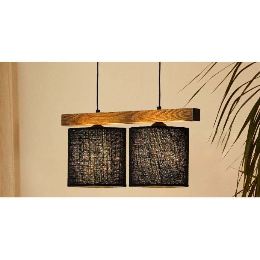 Brilagi - Lampadario a sospensione con filo FOREST 2xE27/15W/230V pino/nero