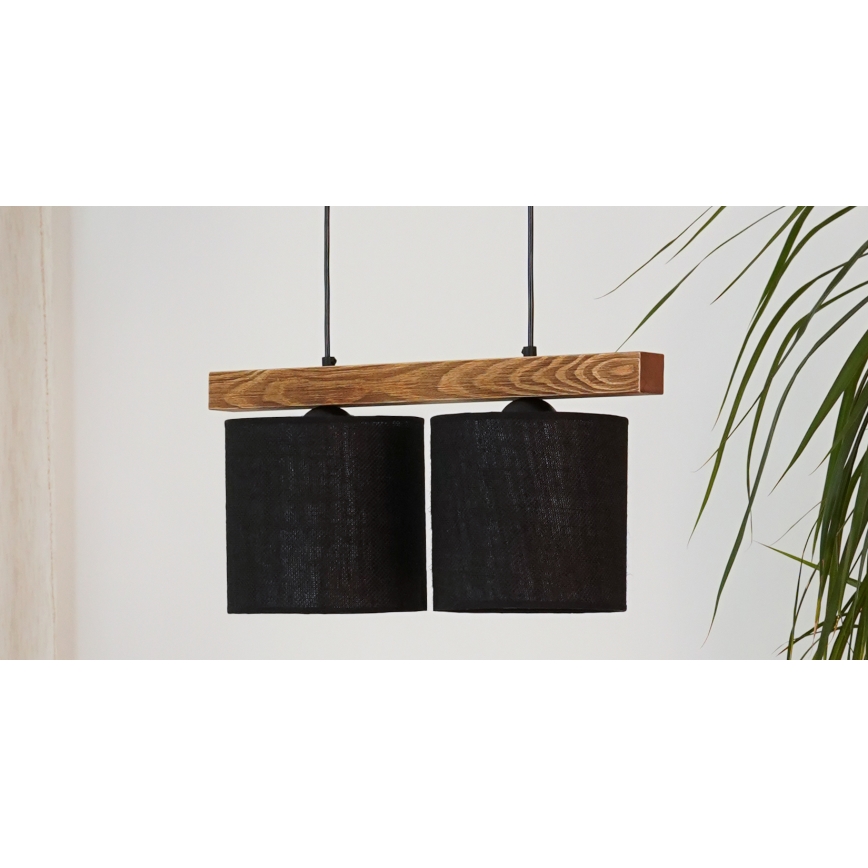 Brilagi - Lampadario a sospensione con filo FOREST 2xE27/15W/230V pino/nero