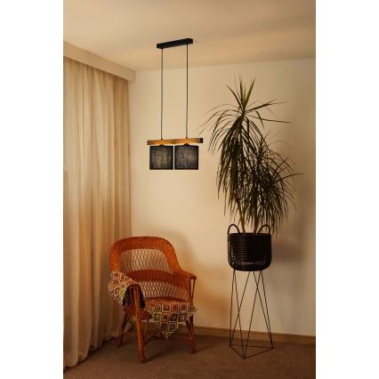 Brilagi - Lampadario a sospensione con filo FOREST 2xE27/15W/230V pino/nero