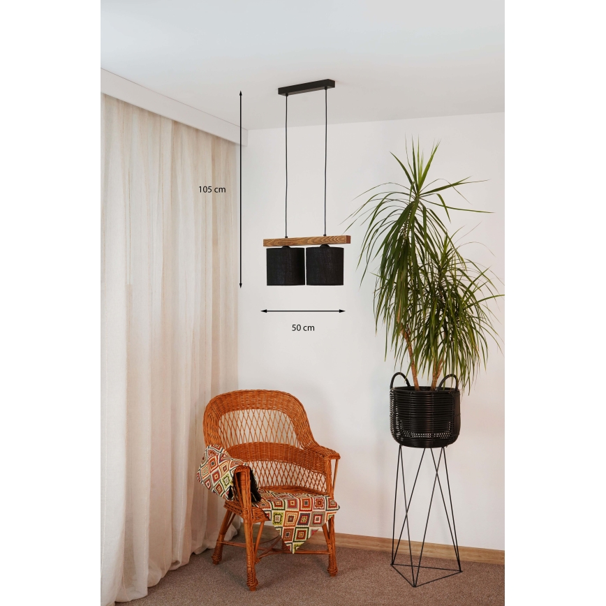 Brilagi - Lampadario a sospensione con filo FOREST 2xE27/15W/230V pino/nero