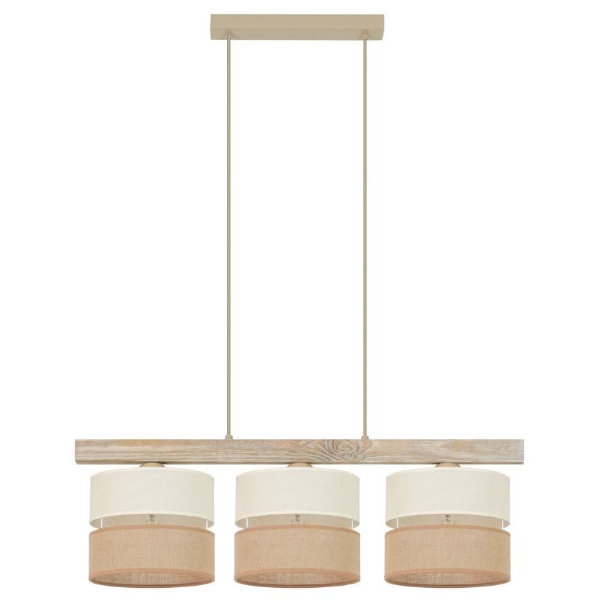 Brilagi - Lampadario a sospensione con filo FOREST 3xE27/15W/230V pino/beige/color crema
