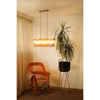 Brilagi - Lampadario a sospensione con filo FOREST 3xE27/15W/230V pino/beige/color crema