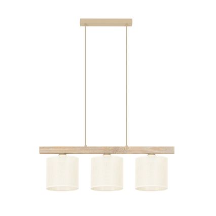 Brilagi - Lampadario a sospensione con filo FOREST 3xE27/15W/230V pino/marrone/color crema