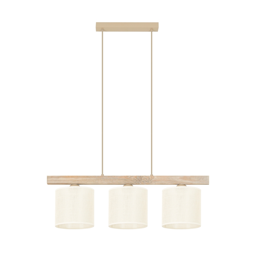 Brilagi - Lampadario a sospensione con filo FOREST 3xE27/15W/230V pino/marrone/color crema