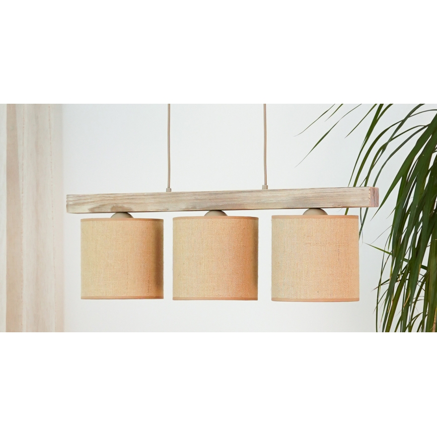 Brilagi - Lampadario a sospensione con filo FOREST 3xE27/15W/230V pino/marrone