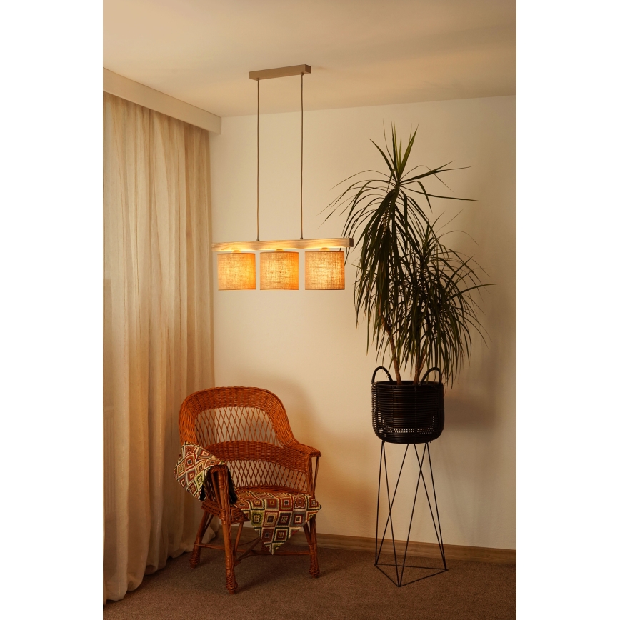 Brilagi - Lampadario a sospensione con filo FOREST 3xE27/15W/230V pino/marrone