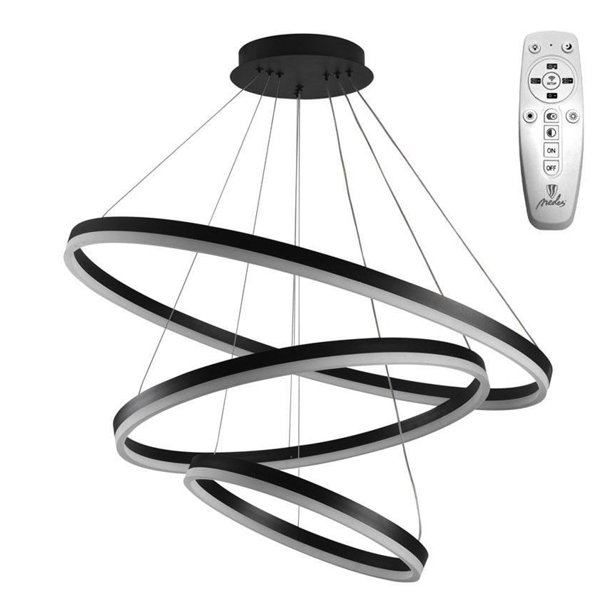 Brilagi - Lampadario a sospensione con filo LED dimmerabile CIRCLE LED/125W/230V 3000-6500K nero + telecomando