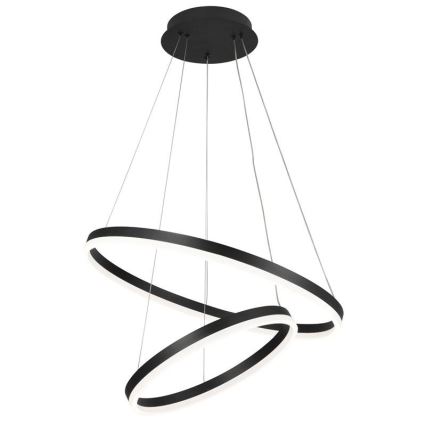 Brilagi - Lampadario a sospensione con filo LED dimmerabile CIRCLE LED/70W/230V 3000-6500K nero + telecomando