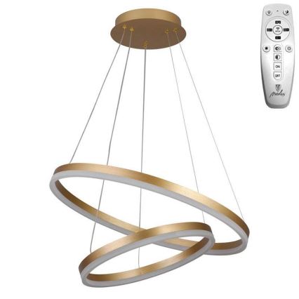 Brilagi - Lampadario a sospensione con filo LED dimmerabile CIRCLE LED/70W/230V 3000-6500K oro + telecomando