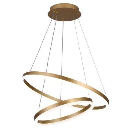 Brilagi - Lampadario a sospensione con filo LED dimmerabile CIRCLE LED/70W/230V 3000-6500K oro + telecomando