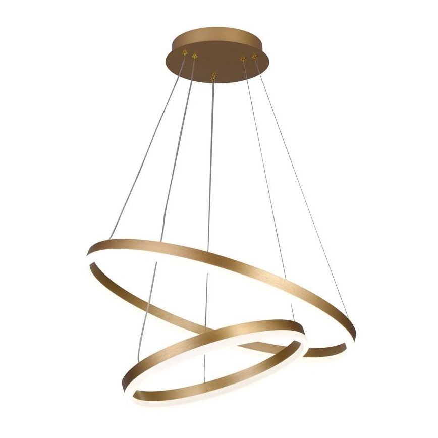 Brilagi - Lampadario a sospensione con filo LED dimmerabile CIRCLE LED/70W/230V 3000-6500K oro + telecomando