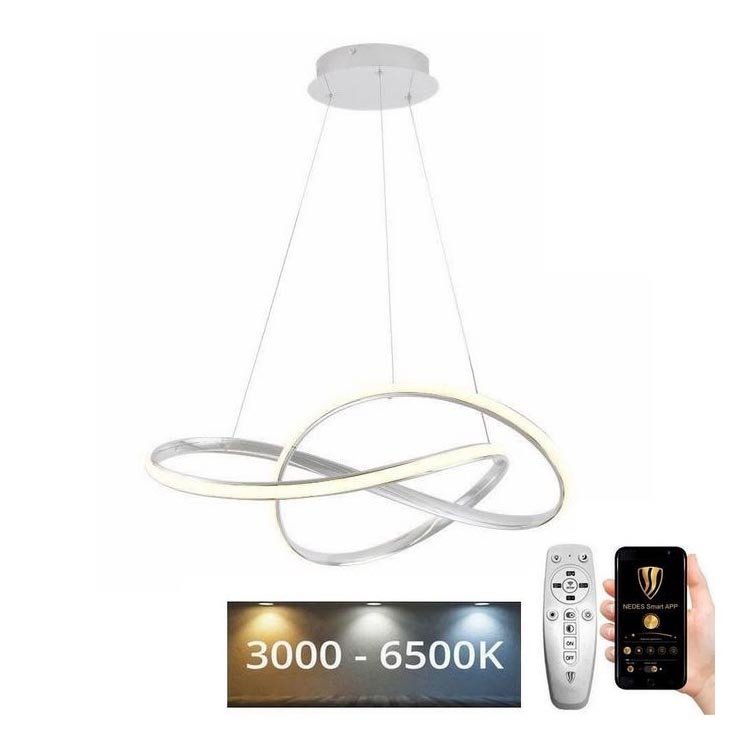 Brilagi - Lampadario a sospensione con filo LED dimmerabile COSMOWAVE LED/70W/230V 3000-6500K bianco + telecomando