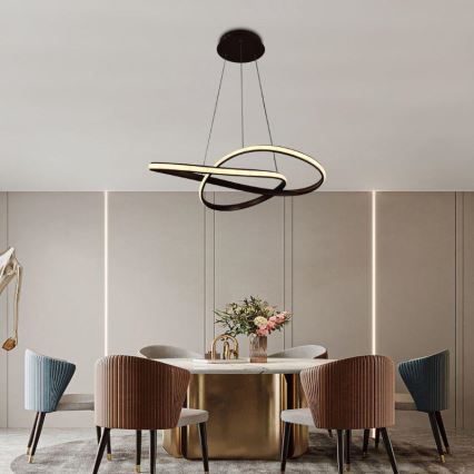 Brilagi - Lampadario a sospensione con filo LED dimmerabile COSMOWAVE LED/70W/230V 3000-6500K marrone + telecomando