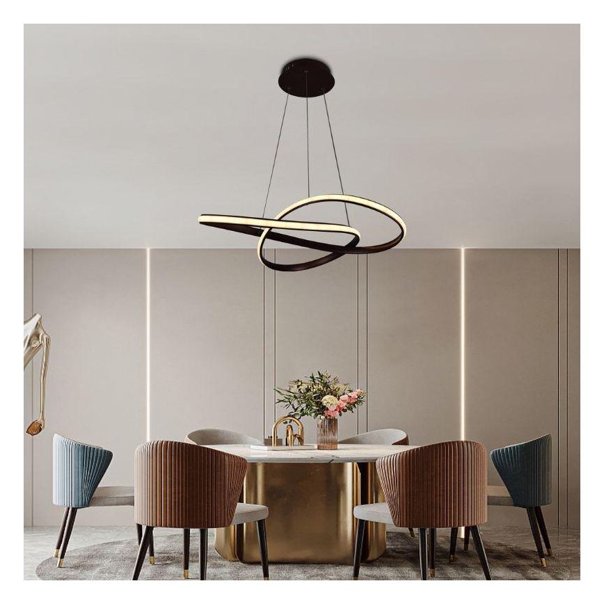 Brilagi - Lampadario a sospensione con filo LED dimmerabile COSMOWAVE LED/70W/230V 3000-6500K marrone + telecomando