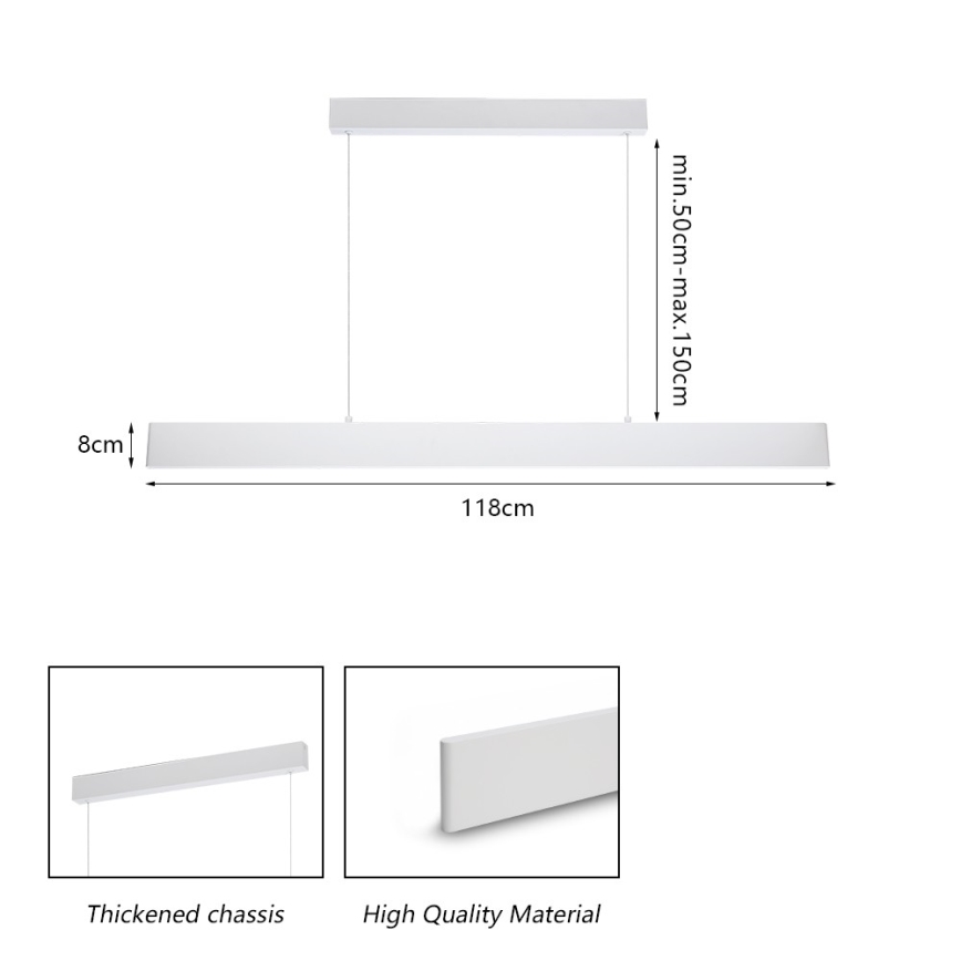 Brilagi - Lampadario a sospensione con filo LED dimmerabile SLIMLINE LED/40W/230V 3000-6000K bianco + telecomando