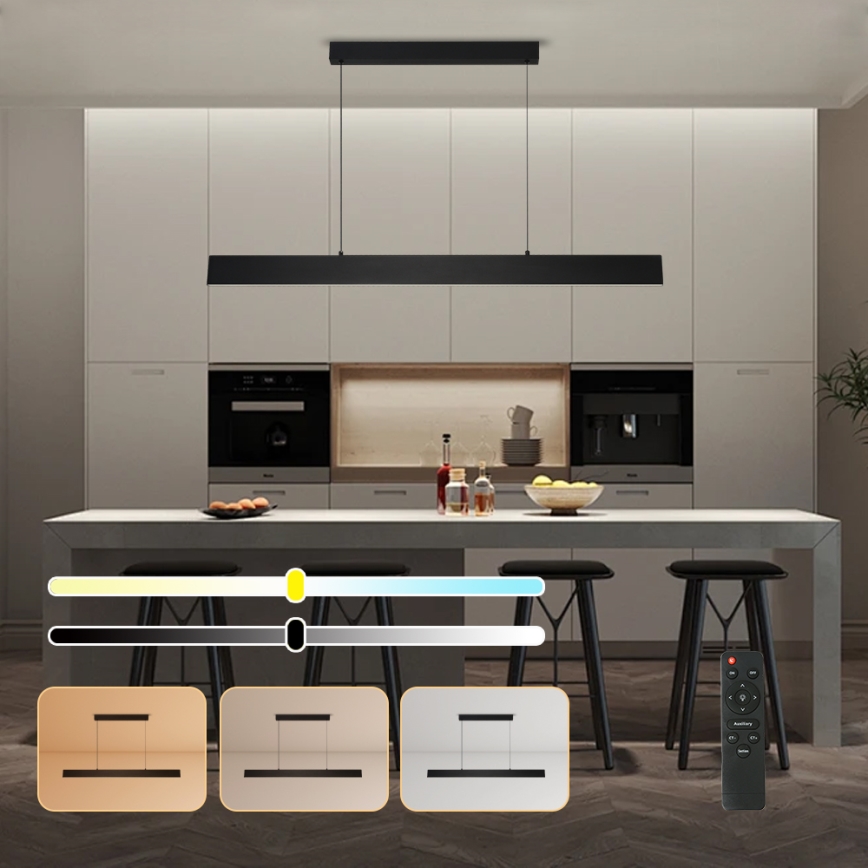Brilagi - Lampadario a sospensione con filo LED dimmerabile SLIMLINE LED/40W/230V 3000-6000K nero + telecomando