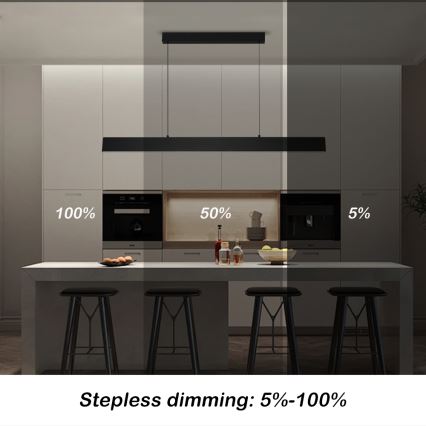 Brilagi - Lampadario a sospensione con filo LED dimmerabile SLIMLINE LED/40W/230V 3000-6000K nero + telecomando