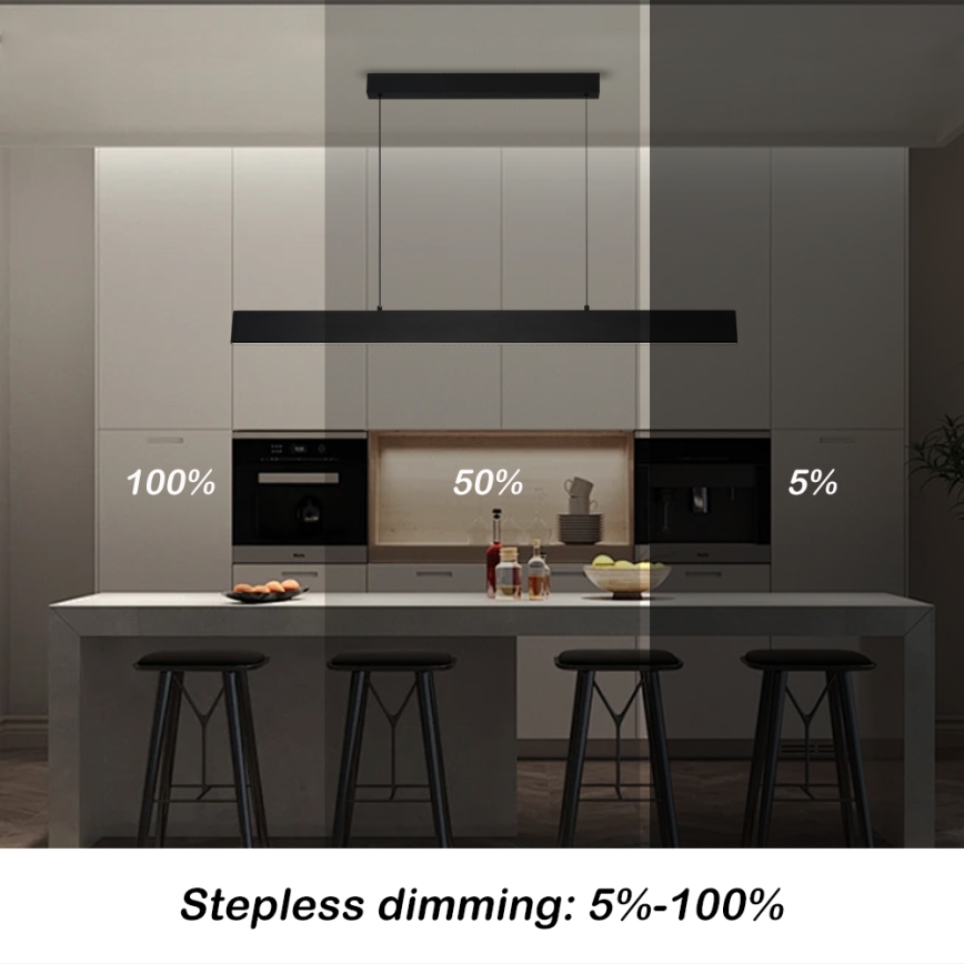 Brilagi - Lampadario a sospensione con filo LED dimmerabile SLIMLINE LED/40W/230V 3000-6000K nero + telecomando