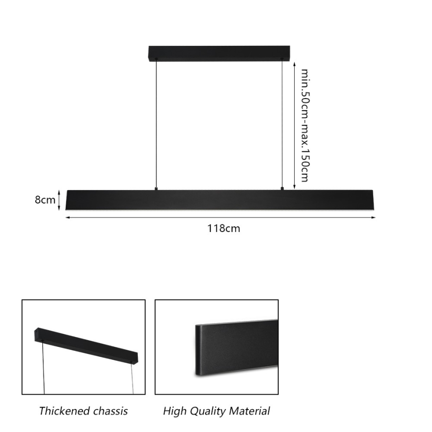 Brilagi - Lampadario a sospensione con filo LED dimmerabile SLIMLINE LED/40W/230V 3000-6000K nero + telecomando