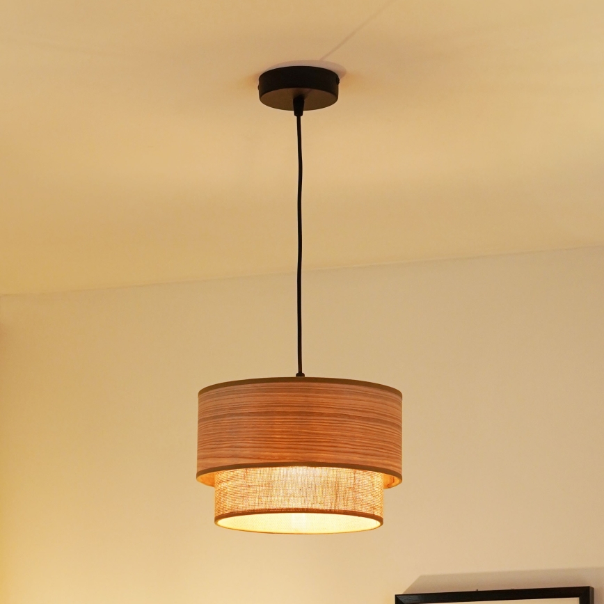 Brilagi - Lampadario a sospensione con filo MONTANA BOHO 1xE27/15W/230V diametro 25 cm marrone/nero
