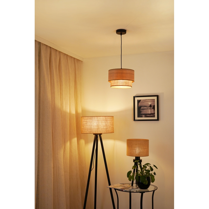 Brilagi - Lampadario a sospensione con filo MONTANA BOHO 1xE27/15W/230V diametro 25 cm marrone/nero