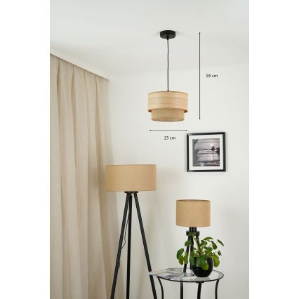 Brilagi - Lampadario a sospensione con filo MONTANA BOHO 1xE27/15W/230V diametro 25 cm marrone/nero